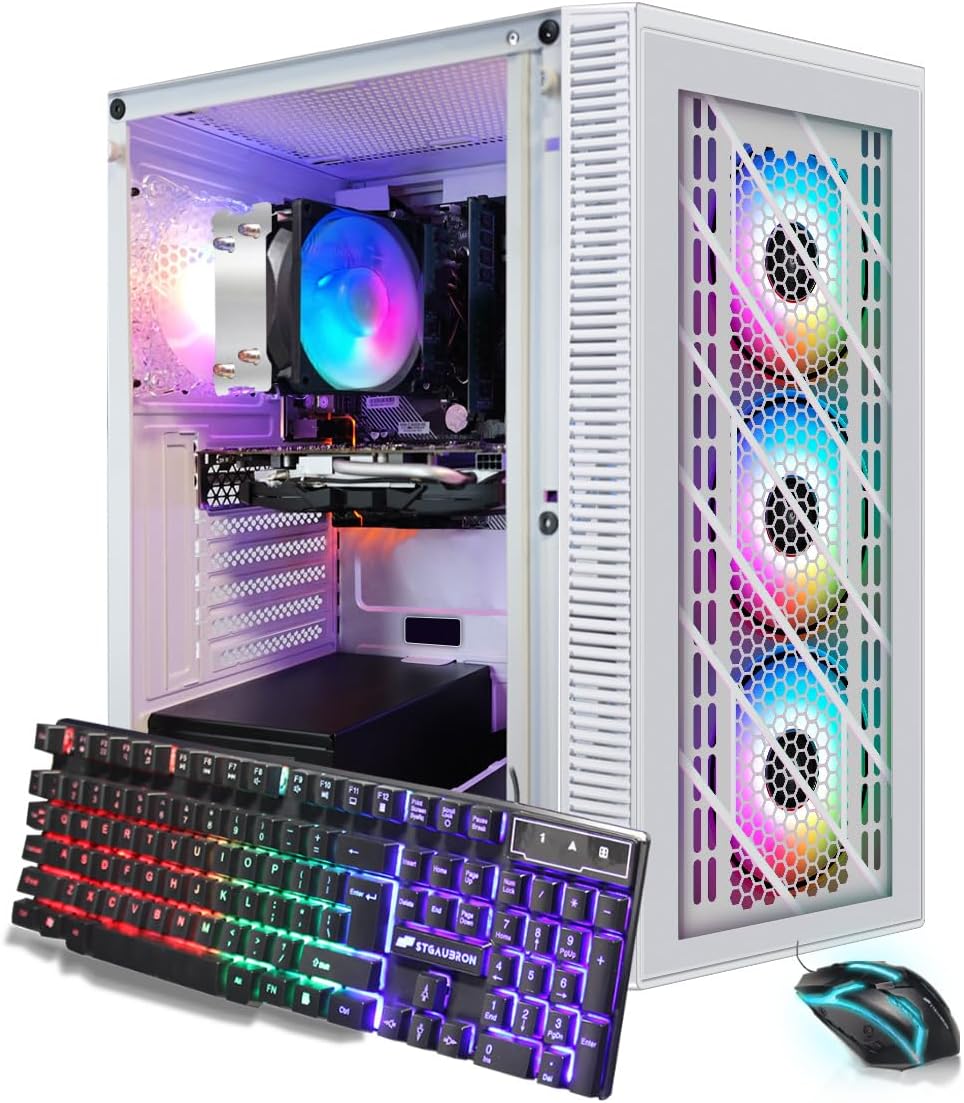 12 Best Gaming PC Under 500 In 2026 Tested Reviewed STGAubron RGB PC Computer Desktop AMD Ryzen 7 5700G 